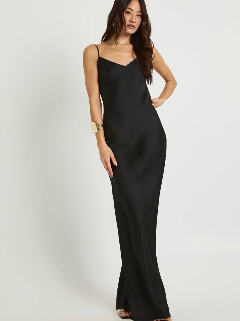 BOOHOO TALL SATIN SLIP COLUMN MAXI DRESS
